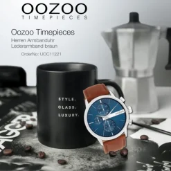 Oozoo Herren Armbanduhr Timepieces Analog Leder braun UOC11221