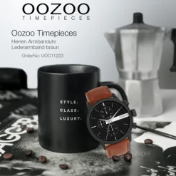 Oozoo Herren Armbanduhr Timepieces Analog Leder braun UOC11223