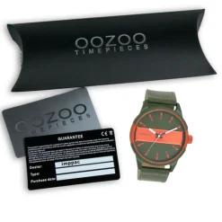 Oozoo Herren Armbanduhr Timepieces Analog Leder grün UOC11318