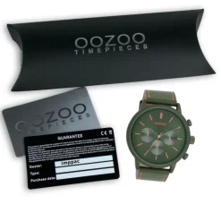 Oozoo Herren Armbanduhr Timepieces Analog Leder grün UOC11206