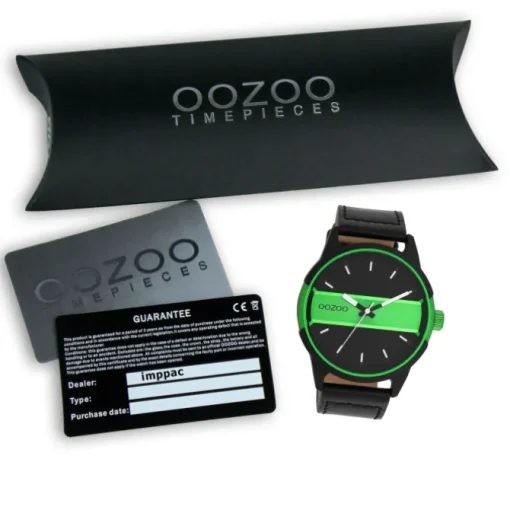 Oozoo Herren Armbanduhr Timepieces Analog Leder schwarz UOC11234