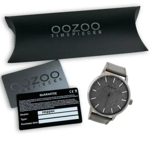 Oozoo Herren Armbanduhr Timepieces C9440 Quarzwerk Leder grau UOC9440