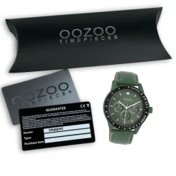 Oozoo Herren Armbanduhr Timepieces Analog Leder grün UOC11111