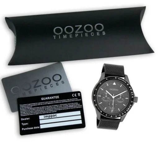 Oozoo Herren Armbanduhr Timepieces Analog Metall Mesh schwarz UOC11114