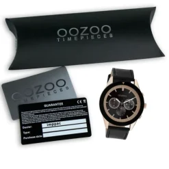 Oozoo Herren Armbanduhr Timepieces C10804 Analog Leder schwarz UOC10804