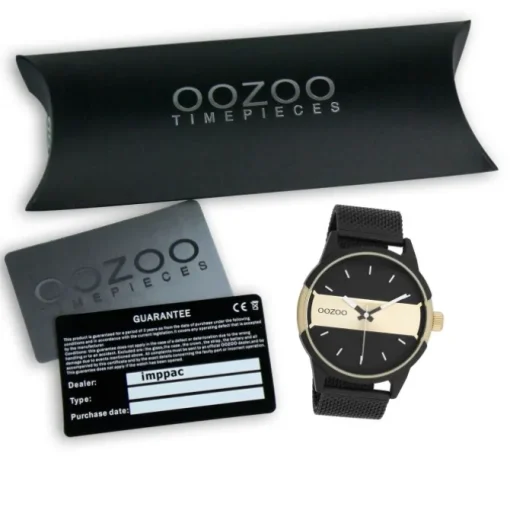 Oozoo Herren Armbanduhr Timepieces Analog Metall Mesh schwarz UOC11108