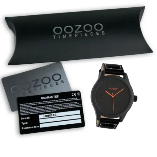 Oozoo Herren Armbanduhr Timepieces C1069 Analog Leder schwarz UOC1069