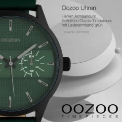 Oozoo Herren Armbanduhr Timepieces C10537 Analog Leder grün UOC10537