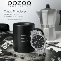 Oozoo Herren Armbanduhr Timepieces C10706 Analog Edelstahl silber UOC10706