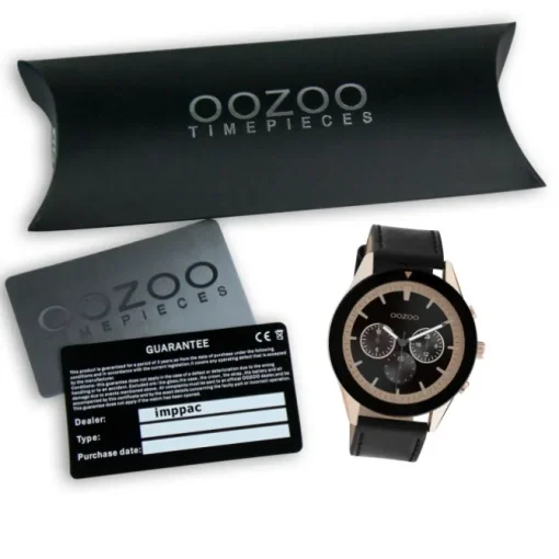 Oozoo Herren Armbanduhr Timepieces C10804 Analog Leder schwarz UOC10804