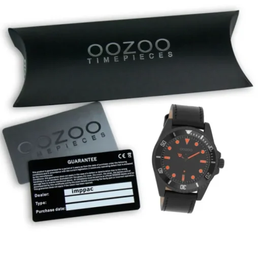 Oozoo Herren Armbanduhr Timepieces Analog Leder schwarz UOC11119