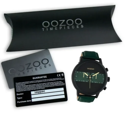 Oozoo Herren Armbanduhr Timepieces C10517 Analog Leder grün UOC10517