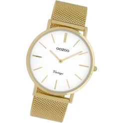 Oozoo Herren Armbanduhr Ultra Slim C9909 Quarz Stahl gold UOC9909
