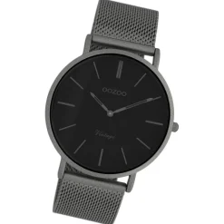 Oozoo Herren Armbanduhr Ultra Slim C9929 Quarz Edelstahl grau UOC9929