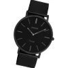 Oozoo Herren Armbanduhr Ultra Slim Quarz Stahl schwarz UOC9932A