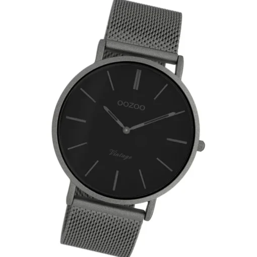 Oozoo Herren Armbanduhr Ultra Slim C9929 Quarz Edelstahl grau UOC9929