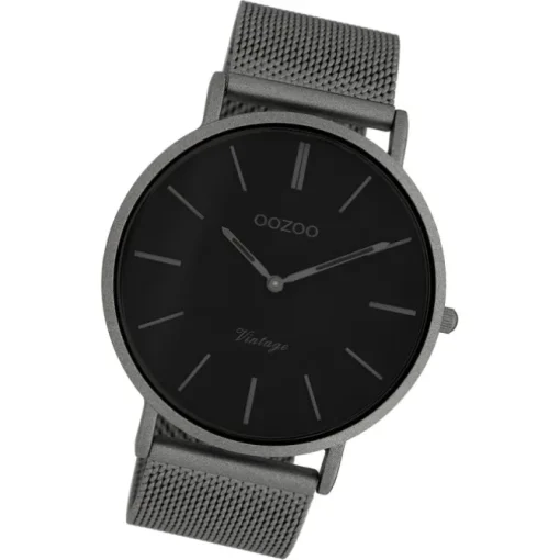 Oozoo Herren Armbanduhr Ultra Slim C9928 Quarz Edelstahl grau UOC9928