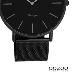Oozoo Herren Armbanduhr Ultra Slim Quarz Stahl schwarz UOC9932A