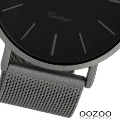 Oozoo Herren Armbanduhr Ultra Slim C9928 Quarz Edelstahl grau UOC9928