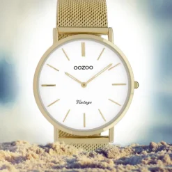 Oozoo Herren Armbanduhr Ultra Slim C9909 Quarz Stahl gold UOC9909