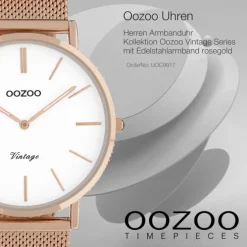 Oozoo Herren Armbanduhr Ultra Slim C9917 Quarz Stahl rosegold UOC9917