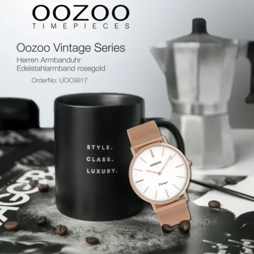 Oozoo Herren Armbanduhr Ultra Slim C9917 Quarz Stahl rosegold UOC9917