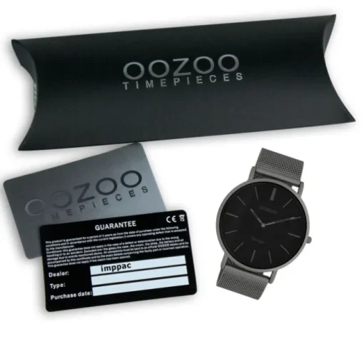 Oozoo Herren Armbanduhr Ultra Slim C9928 Quarz Edelstahl grau UOC9928