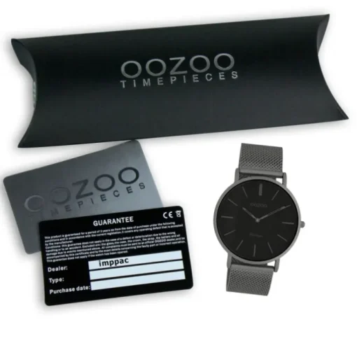 Oozoo Herren Armbanduhr Ultra Slim C9929 Quarz Edelstahl grau UOC9929