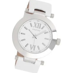 Oozoo Herren Armbanduhr Vintage Series Analog Leder weiß UOC5755A