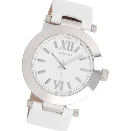 Oozoo Herren Armbanduhr Vintage Series Analog Leder weiß UOC5755A