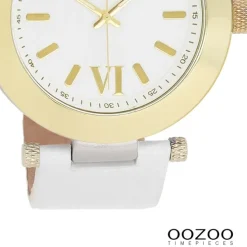 Oozoo Herren Armbanduhr Vintage Series Analog Leder weiß UOC5756A