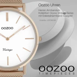 Oozoo Herren Armbanduhr Vintage Series C9916A Analog Edelstahl roségold UOC9916A