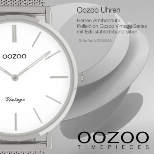 Oozoo Herren Armbanduhr Vintage Series C9900A Analog Edelstahl silber UOC9900A