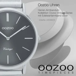 Oozoo Herren Armbanduhr Vintage Series C9937A Analog Edelstahl silber UOC9937A