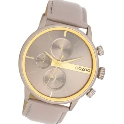 Oozoo Herren Damen Armbanduhr Timepieces Analog Leder braun taupe UOC11315