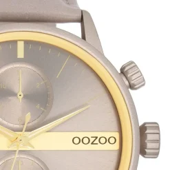 Oozoo Herren Damen Armbanduhr Timepieces Analog Leder braun taupe UOC11315