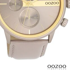 Oozoo Herren Damen Armbanduhr Timepieces Analog Leder braun taupe UOC11315