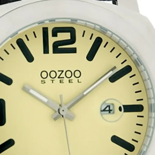 Oozoo Herren-Uhr Steel Quarzuhr Leder-Armband dunkelbraun UOOS014