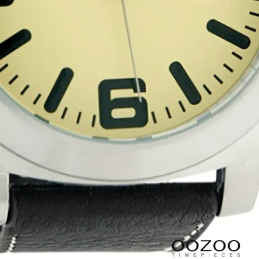 Oozoo Herren-Uhr Steel Quarzuhr Leder-Armband dunkelbraun UOOS014