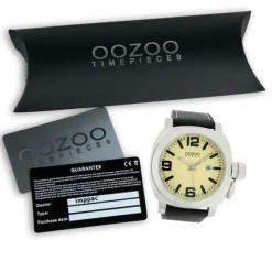 Oozoo Herren-Uhr Steel Quarzuhr Leder-Armband dunkelbraun UOOS014