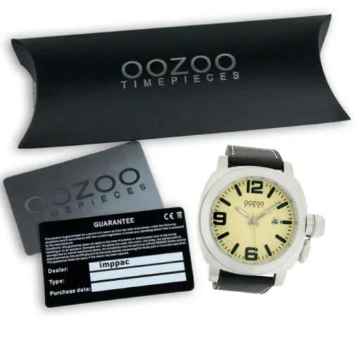 Oozoo Herren-Uhr Steel Quarzuhr Leder-Armband dunkelbraun UOOS014