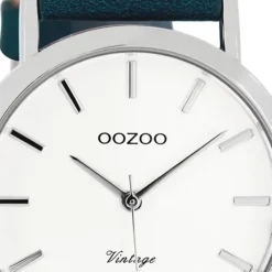 Oozoo Herren-Uhr Ultra Slim Quarzuhr Leder-Armband petrol grün UOC8116