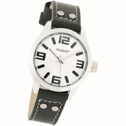 Oozoo Kinder Jugend Armbanduhr JR158 Quarzwerk Leder schwarz UOJR158