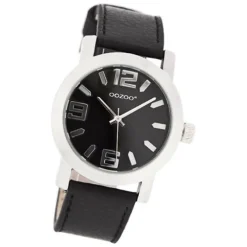 Oozoo Kinder Jugend Armbanduhr JR204 Quarzwerk Leder schwarz UOJR204
