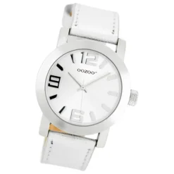 Oozoo Kinder Jugend Armbanduhr JR200 Analog Leder silber UOJR200