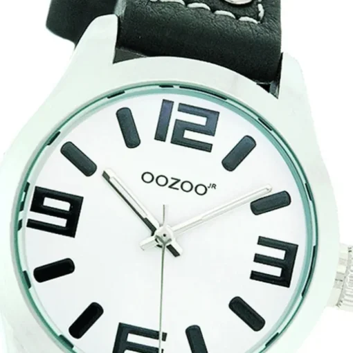 Oozoo Kinder Jugend Armbanduhr JR158 Quarzwerk Leder schwarz UOJR158