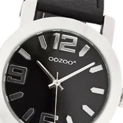 Oozoo Kinder Jugend Armbanduhr JR204 Quarzwerk Leder schwarz UOJR204