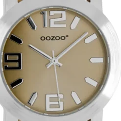 Oozoo Kinder Jugend Armbanduhr JR201 Analog Leder braun beige UOJR201