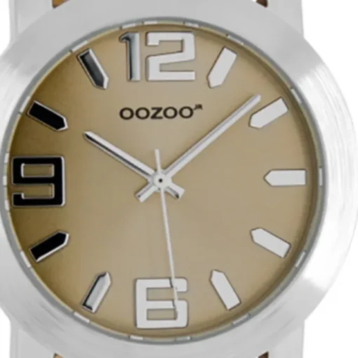Oozoo Kinder Jugend Armbanduhr JR201 Analog Leder braun beige UOJR201