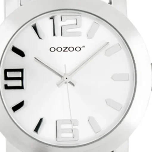 Oozoo Kinder Jugend Armbanduhr JR200 Analog Leder silber UOJR200